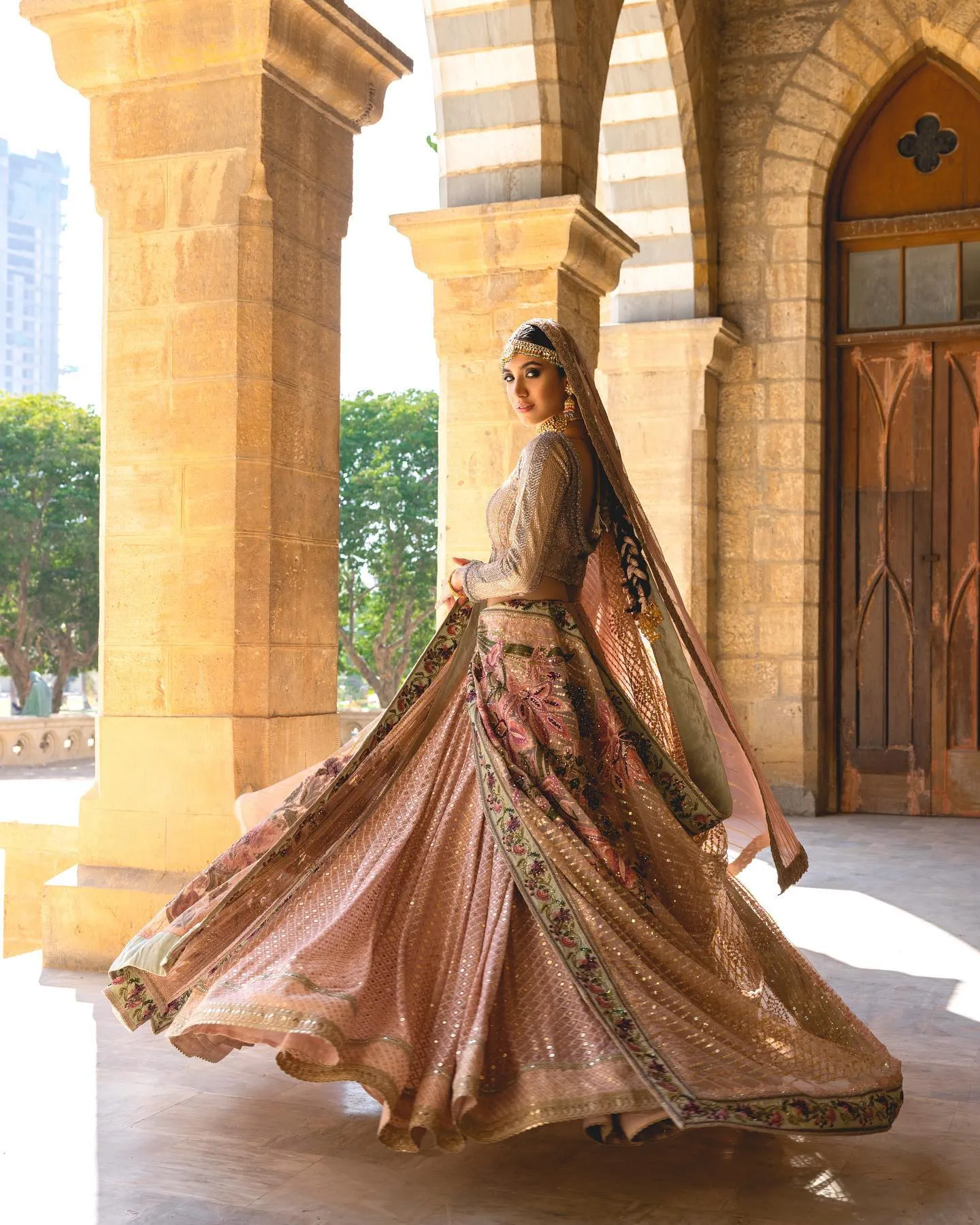 Peach Pink Lehenga Choli for Pakistani Wedding Dresses