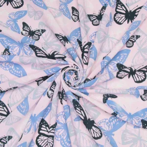 Printed Chiffon Blue Butterfly