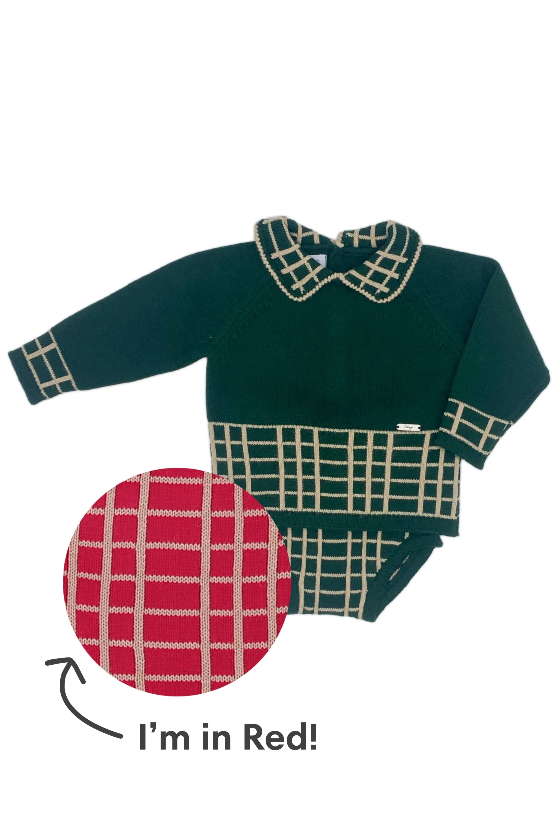 "William" Red & Camel Check Knit Top & Jam Pants