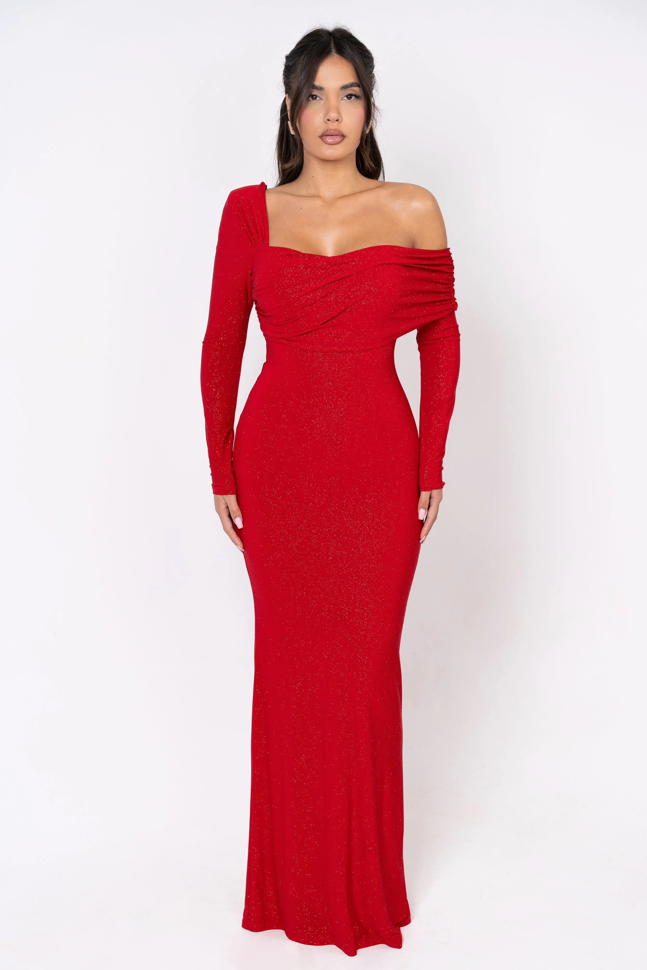 Rita Red Glitter Dress