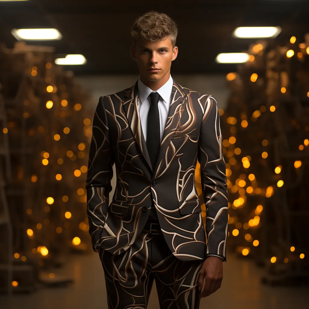 Rulercosplay Mens 2 Piece Print Suit Floral Party Dress Jacket Slim 2 Button Blazer Pants For Christmas Party
