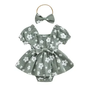 Sage Floral Onesie
