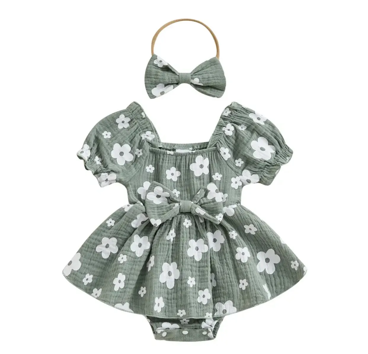 Sage Floral Onesie