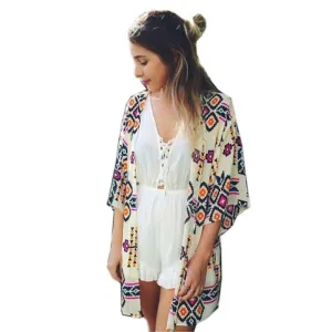 shirt style tops women blouses printed shirts casual vintage kimono cardigan plus size