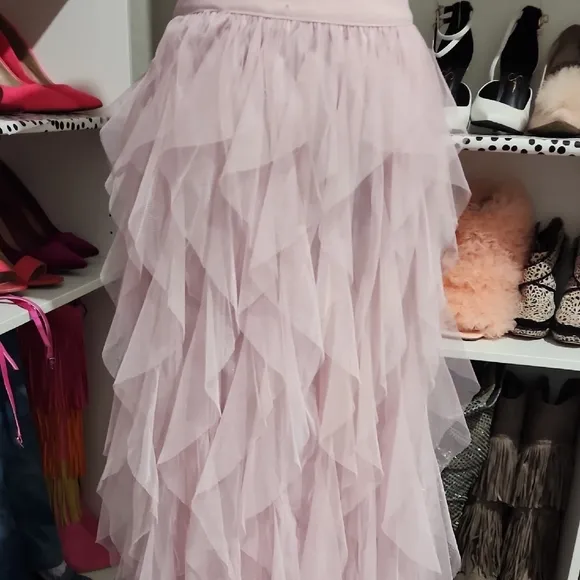 Soho Apparel Pink Tiered Maxi Skirt for Prom