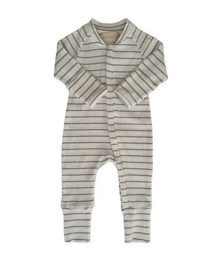 Striped Jumpsuit: Blue