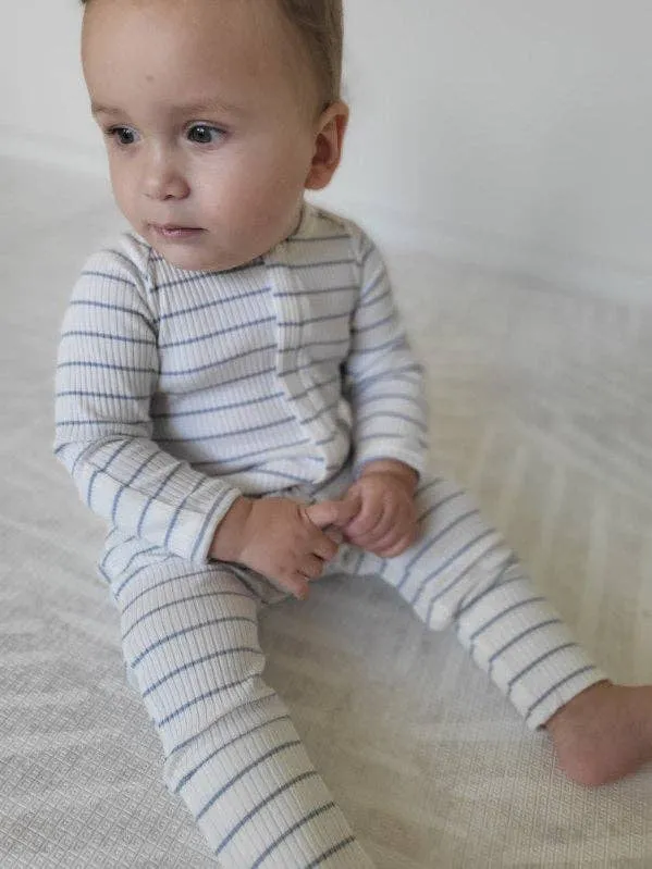 Striped Jumpsuit: Blue
