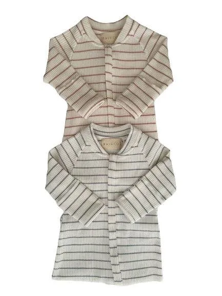 Striped Jumpsuit: Blue