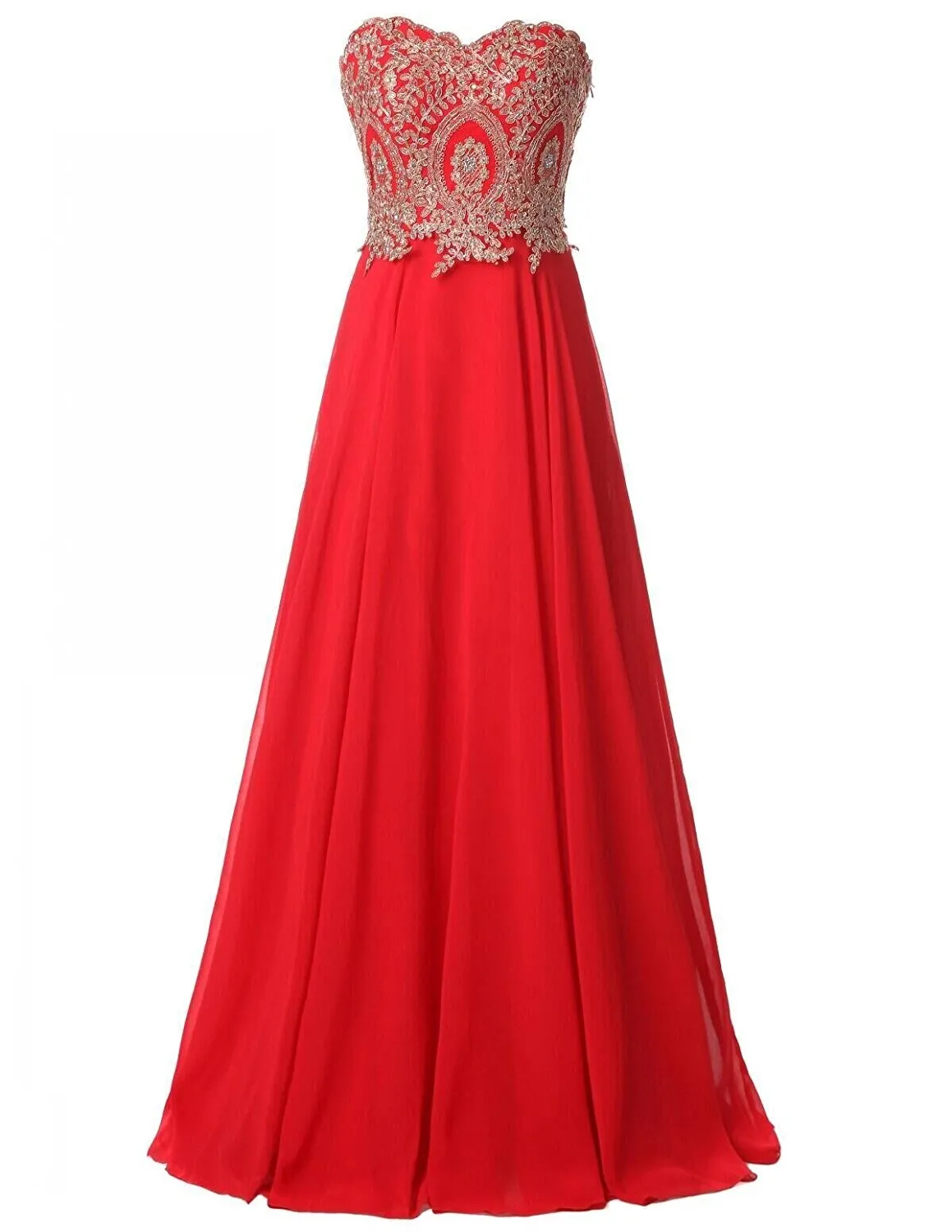 Sweetheart Strapless Chiffon Prom Dress