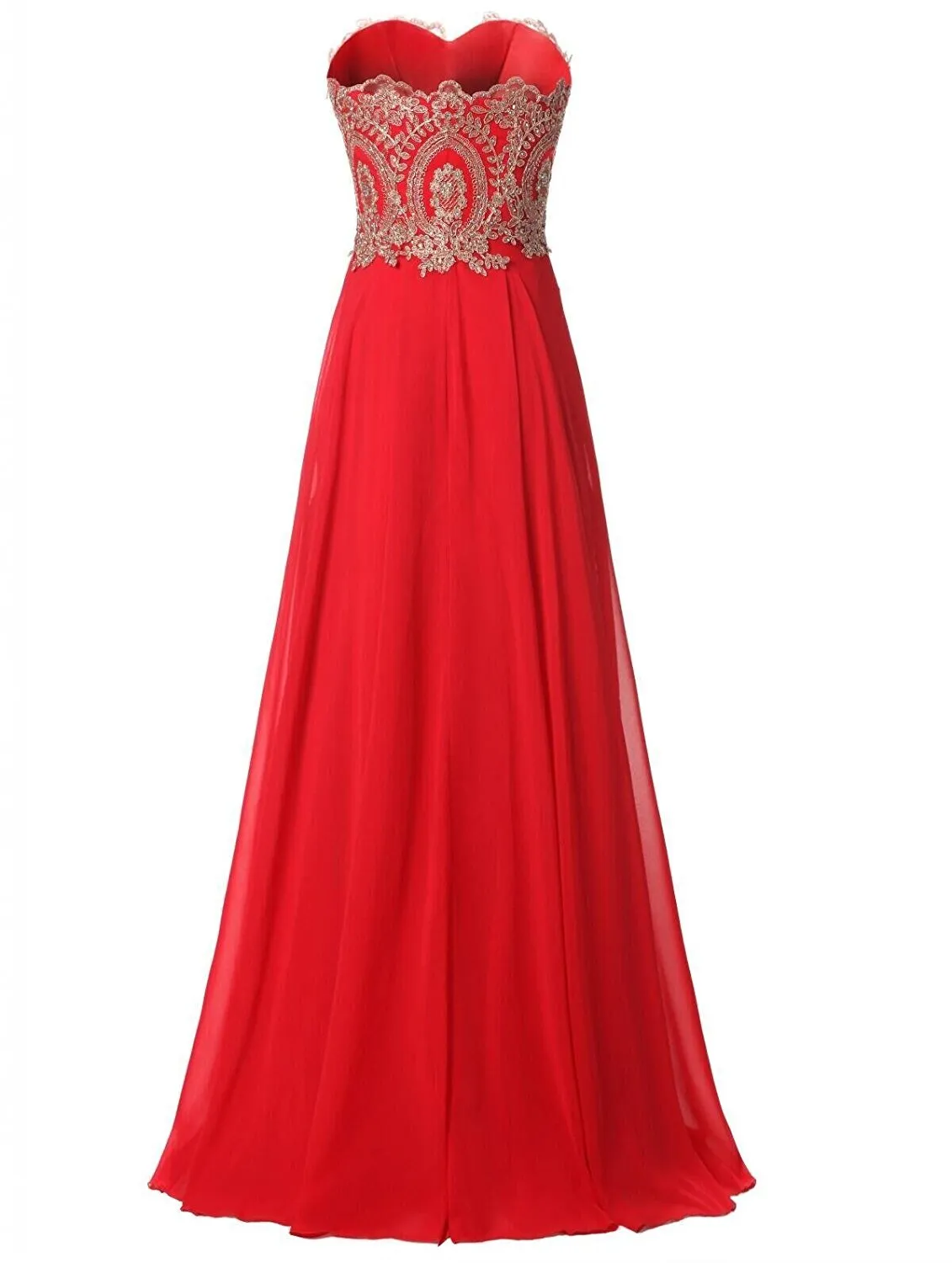 Sweetheart Strapless Chiffon Prom Dress