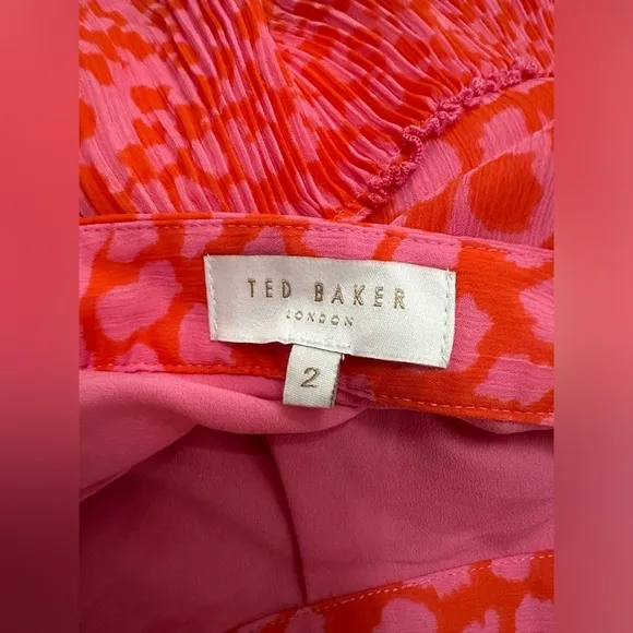Ted Baker Pink and Orange Floral Tiered Mini Skirt - EUC - size 6