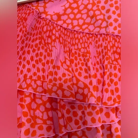 Ted Baker Pink and Orange Floral Tiered Mini Skirt - EUC - size 6