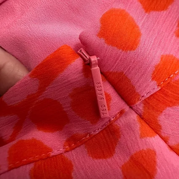 Ted Baker Pink and Orange Floral Tiered Mini Skirt - EUC - size 6