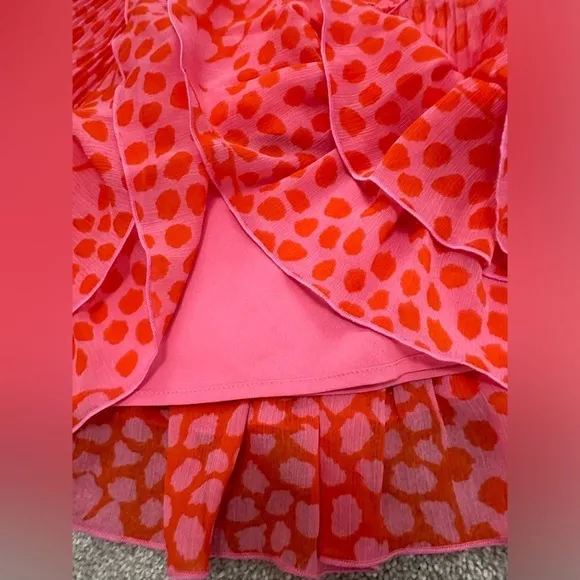 Ted Baker Pink and Orange Floral Tiered Mini Skirt - EUC - size 6