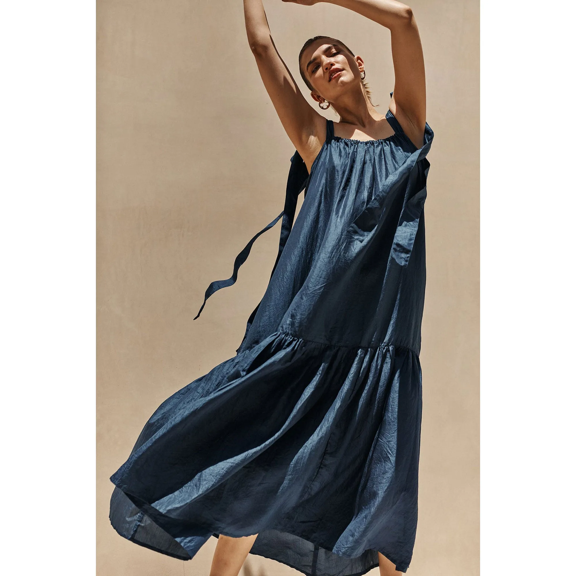 Thea Dress - Indigo Silk