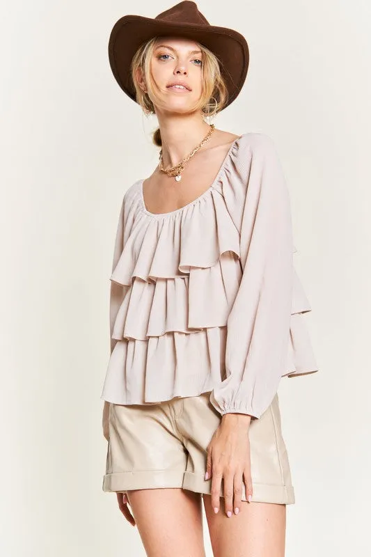 Tiered flounce designed Blouse JJT5023P