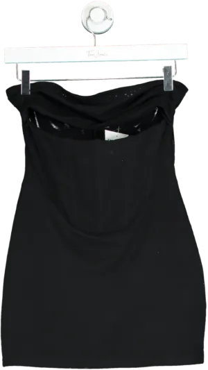 White Fox Black Strapless Mini Dress UK S