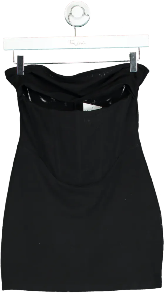 White Fox Black Strapless Mini Dress UK S