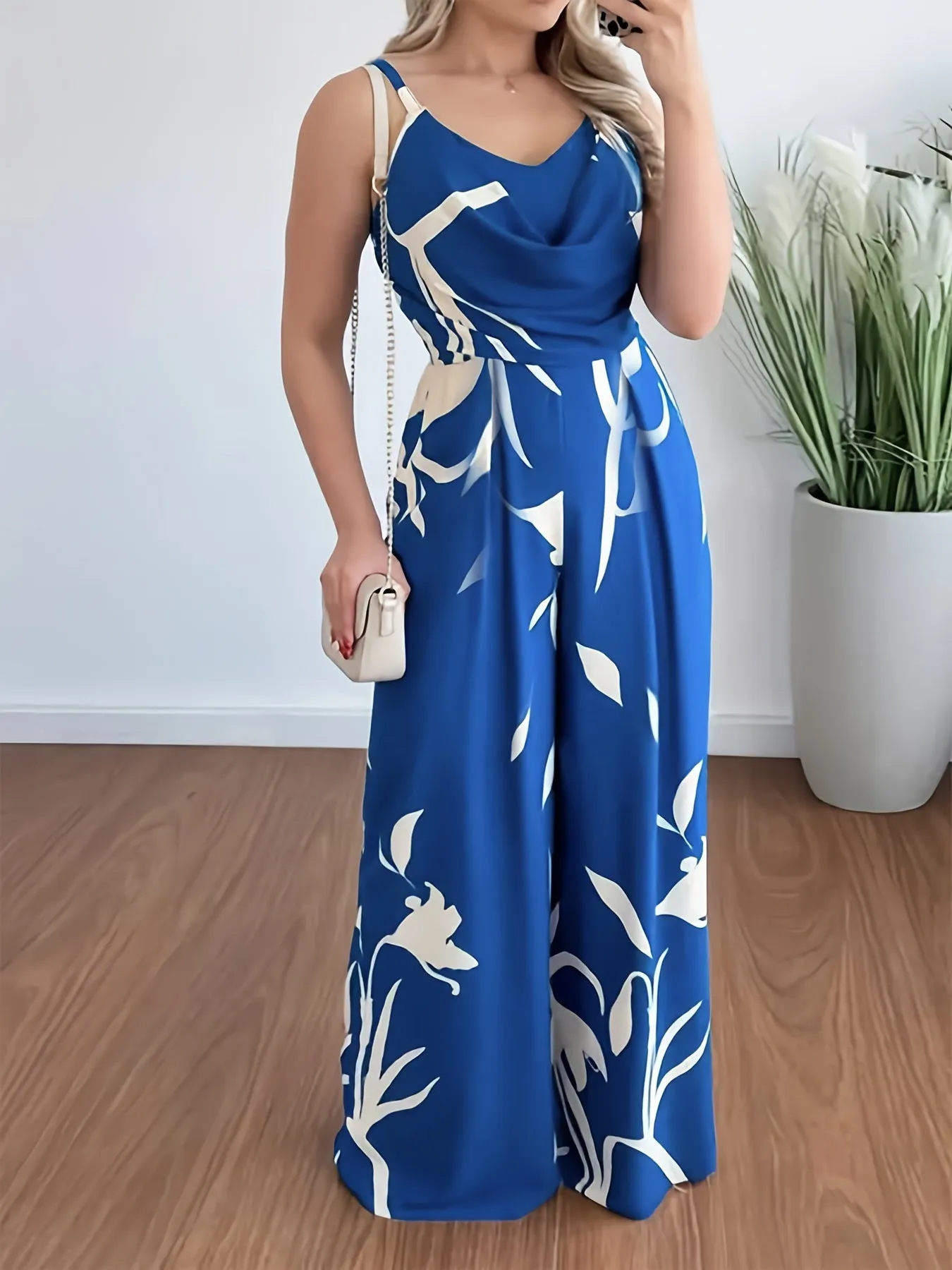 Women Jumpsuit, Elegant Sleeveless Wide Leg Jumpsuits