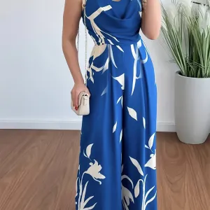 Women Jumpsuit, Elegant Sleeveless Wide Leg Jumpsuits