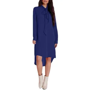 Women Shirt Dress Long Sleeve Casual Chiffon Blouses Plus Size S-5XL Tops