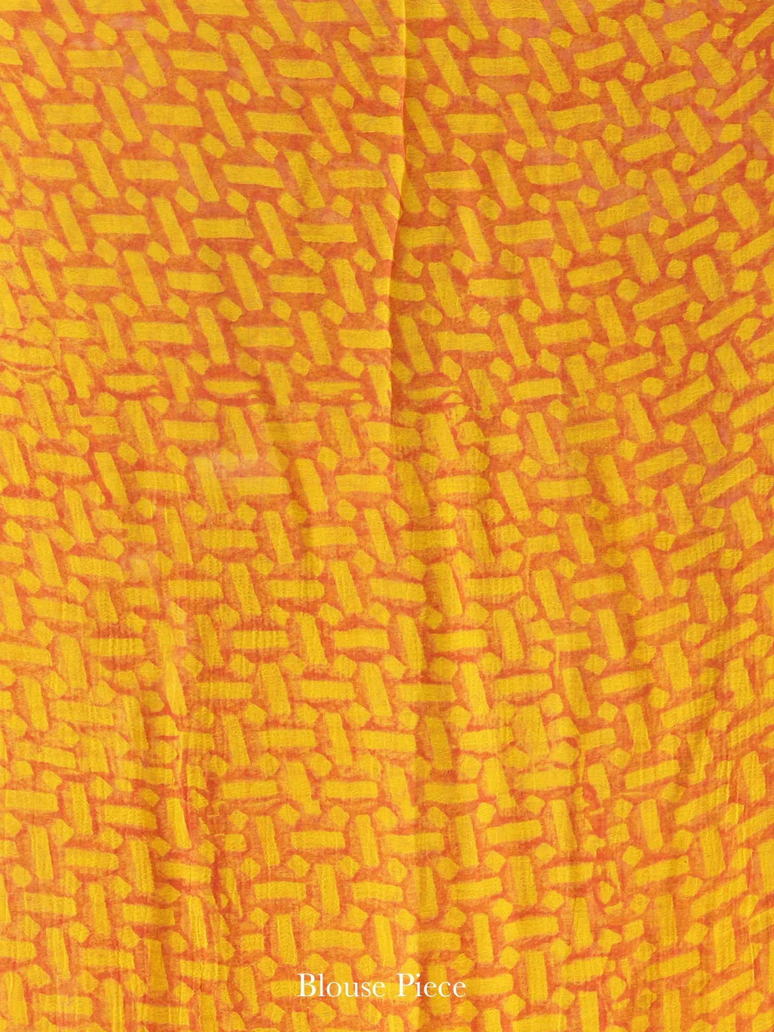 Yellow Green Hand Block Printed Chiffon Saree with Zari Border - S031704556